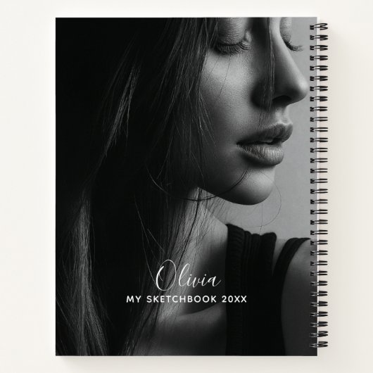 Modern Photo Collage Personalized Sketchbook  ノートブック (裏面)