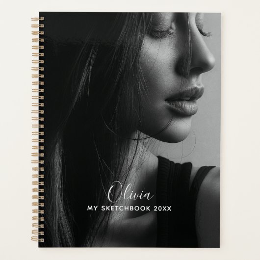 Modern Photo Collage Personalized Sketchbook  プランナー手帳 (正面)