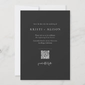 Modern Photo Collage QR Code Wedding Save the Date セーブザデート (裏面)
