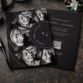 Modern Photo Collage QR Code Wedding Save the Date セーブザデート