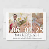 Modern Photo Collage Save the Date Card セーブザデート (正面)
