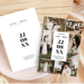 Modern Photo Collage Save the Date Wedding 招待状