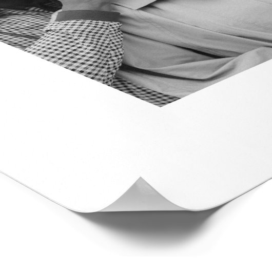 Modern Photo Collage Script Monogram Couples ポスター (角)