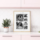 Modern Photo Collage Script Monogram Couples ポスター