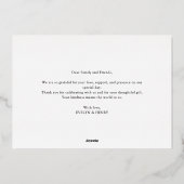 Modern Photo Collage Wedding Foil Thank You Cards 箔招待状 (裏面)