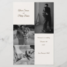Modern Photo Collage Wedding menu
