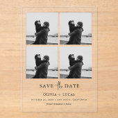 Modern Photo Collage Wedding Save The Date アクリル招待状 (正面)