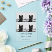 Modern Photo Collage Wedding Save The Date アクリル招待状 (インサイチュ (ウェディング))