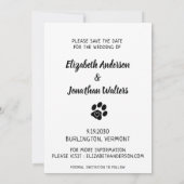 Modern Photo Dog Wedding セーブザデート (裏面)