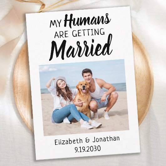 Modern Photo Dog Wedding セーブザデート