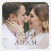 Modern Photo Editorial Wedding スクエアシール (正面)