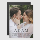 Modern Photo Editorial Wedding マグネット招待状 (正面/裏面)