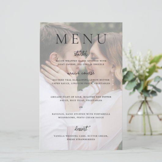 Modern Photo Editorial Wedding Menu (スタンド正面)