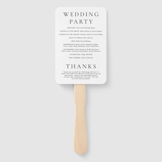 Modern Photo Editorial Wedding Program ハンドファン (裏面)