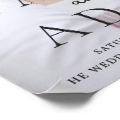 Modern Photo Editorial Wedding Seating Chart ポスター (角)