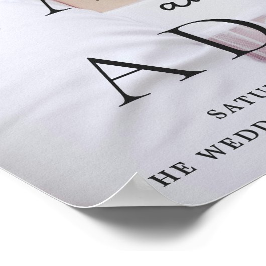 Modern Photo Editorial Wedding Seating Chart ポスター (角)