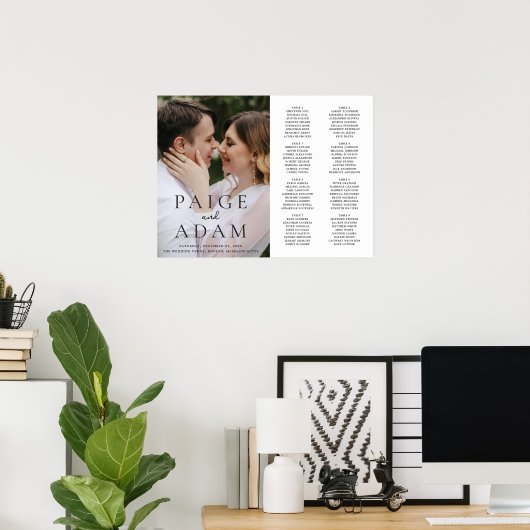Modern Photo Editorial Wedding Seating Chart ポスター (ホームオフィス)