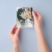Modern Photo Editorial Wedding Thank You Card チラシ (手)