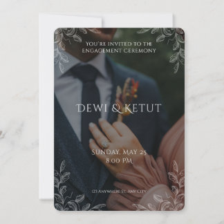 Modern Photo Engagement Ceremony Invitation 招待状