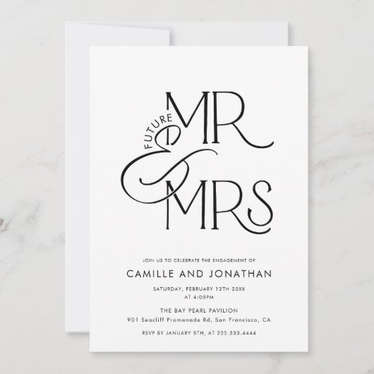 Modern Photo Engagement Invitation 招待状 (正面)