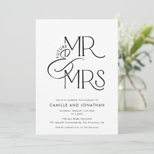 Modern Photo Engagement Invitation 招待状 (スタンド正面)