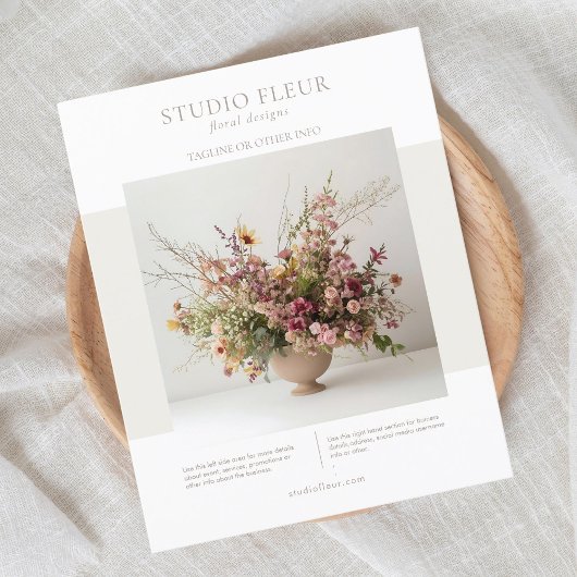 Modern Photo Floral Small Business Marketing  チラシ