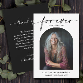 Modern Photo Funeral Bereavement Memorial サンキューカード