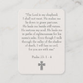 Modern Photo Funeral Cross Psalm 23 Prayer Card 名刺 (裏面)
