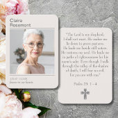 Modern Photo Funeral Cross Psalm 23 Prayer Card 名刺