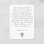 Modern Photo Funeral Cross Psalm 23 Prayer Card 名刺 (裏面)