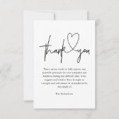 Modern Photo Funeral Memorial Sympathy サンキューカード (裏面)