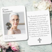 Modern Photo Funeral Prayer Card With Cross 名刺