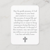 Modern Photo Funeral Prayer Card With Cross 名刺 (裏面)