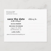 Modern photo funny casual wedding save the date 案内ポストカード (裏面)