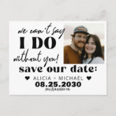 Modern photo funny casual wedding save the date 案内ポストカード (正面)