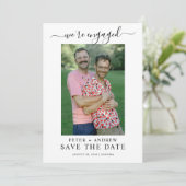 Modern Photo Gay Wedding Save The Date 招待状 (スタンド正面)