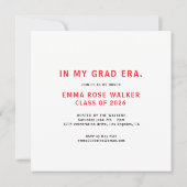 Modern photo Grad Era Photo Graduation Invitation 招待状 (裏面)