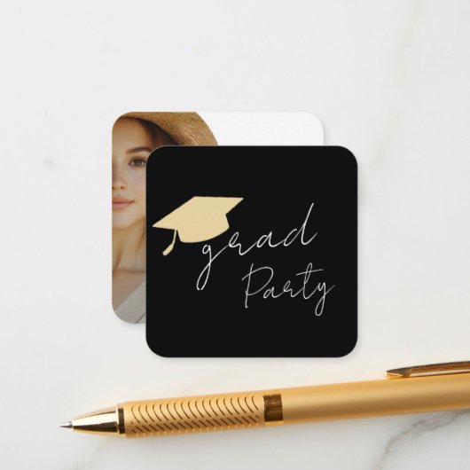 Modern Photo Grad Party  エンクロージャーカード (正面/裏面インサイチュ)