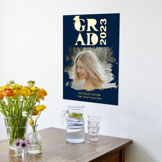 Modern  Photo Graduate High School Frame  箔ポスター (レイダウン (キッチン))