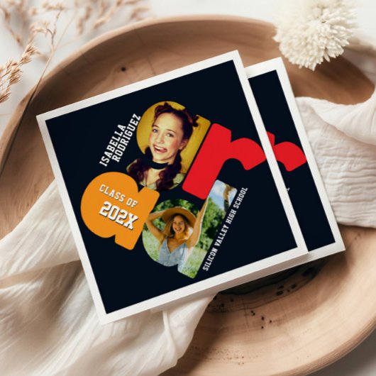 Modern Photo Graduation スタンダードカクテルナプキン