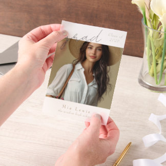 Modern Photo Graduation ベラム紙招待状