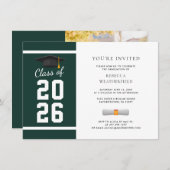 Modern Photo Graduation 2026 Party 招待状 (正面/裏面)