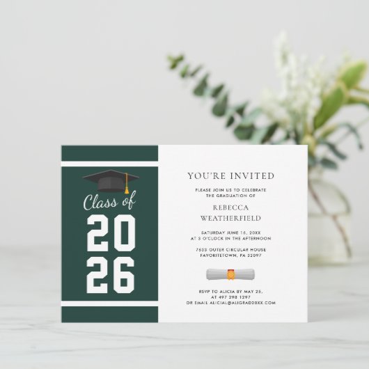 Modern Photo Graduation 2026 Party 招待状 (スタンド正面)