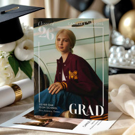 Modern Photo Graduation Announcement 招待状