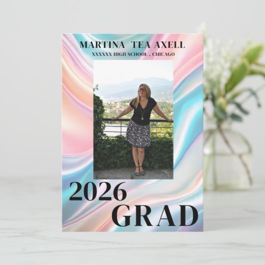 Modern Photo Graduation Announcement  招待状 (スタンド正面)