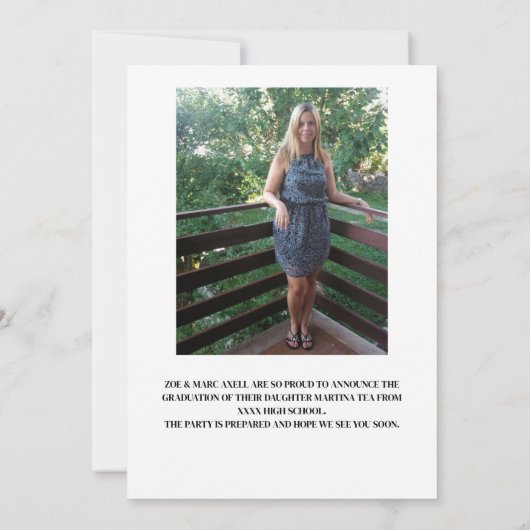 Modern Photo Graduation Announcement  招待状 (裏面)