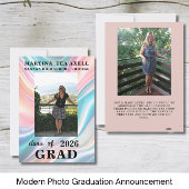 Modern Photo Graduation Announcement  案内状