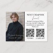 Modern Photo Graduation Announcement Card 名刺 (正面)