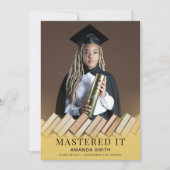 Modern Photo Graduation Announcement Card 案内状 (正面)