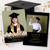 Modern Photo Graduation Announcement Card 案内状
